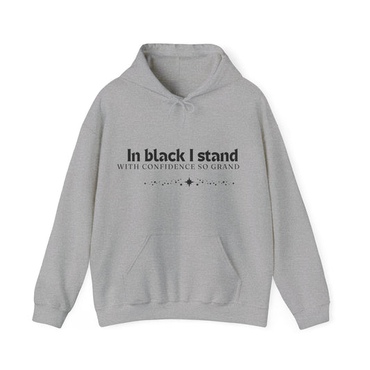 In Black I Stand Unisex Heavy Blend™ Empowering Hoodie